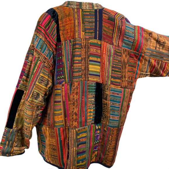 Vintage 70's Guatemala Woven Patchwork Jacket - Picture 9 of 10